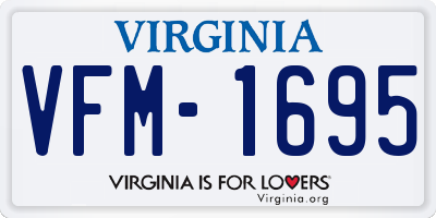 VA license plate VFM1695