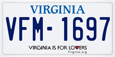 VA license plate VFM1697