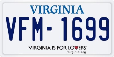 VA license plate VFM1699