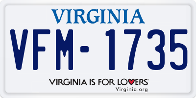 VA license plate VFM1735