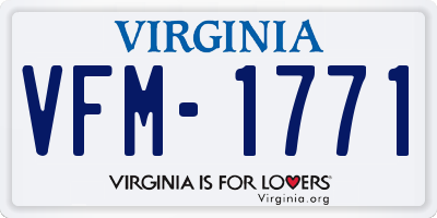 VA license plate VFM1771
