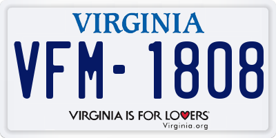 VA license plate VFM1808