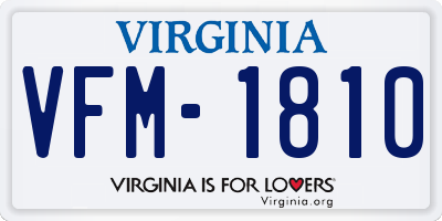 VA license plate VFM1810