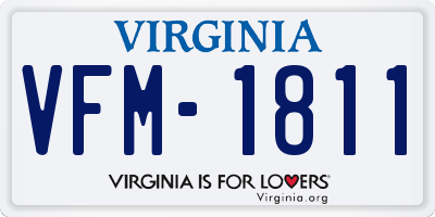 VA license plate VFM1811