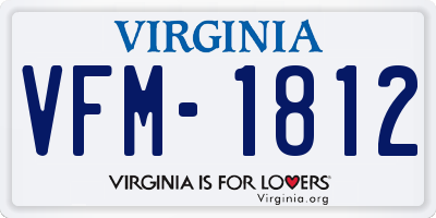VA license plate VFM1812