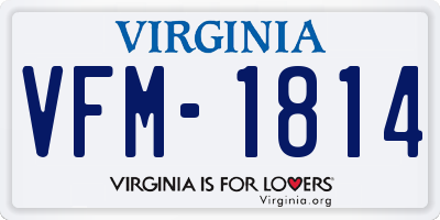 VA license plate VFM1814