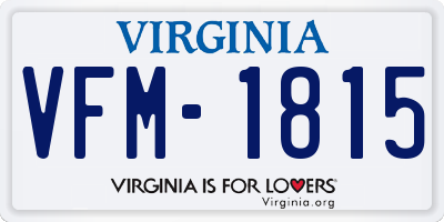 VA license plate VFM1815