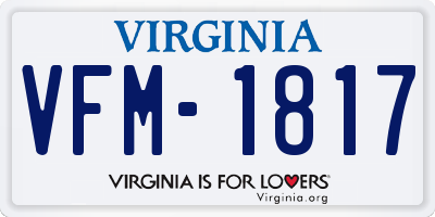 VA license plate VFM1817