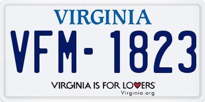 VA license plate VFM1823
