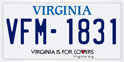 VA license plate VFM1831