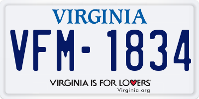 VA license plate VFM1834