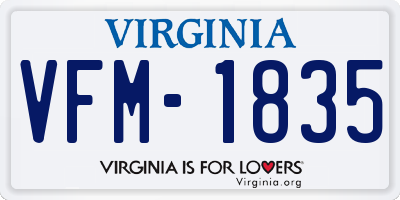 VA license plate VFM1835