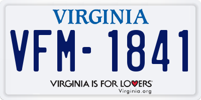 VA license plate VFM1841