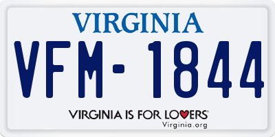 VA license plate VFM1844