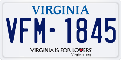 VA license plate VFM1845