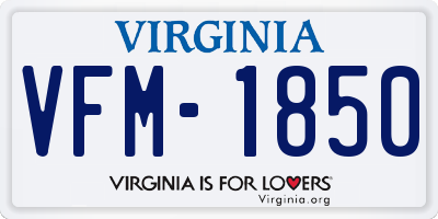 VA license plate VFM1850