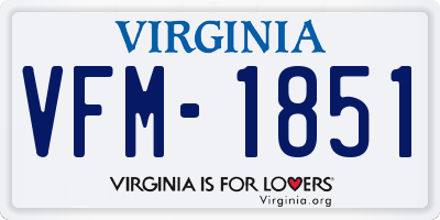 VA license plate VFM1851