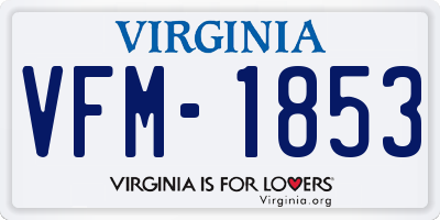 VA license plate VFM1853