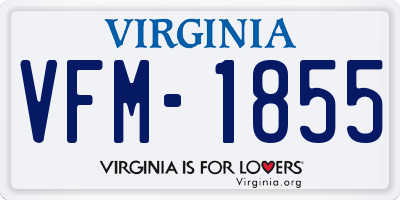 VA license plate VFM1855