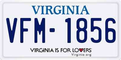 VA license plate VFM1856