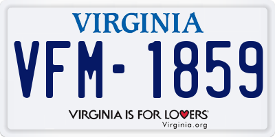 VA license plate VFM1859