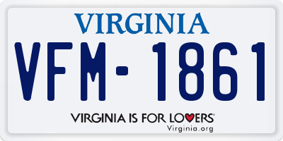 VA license plate VFM1861