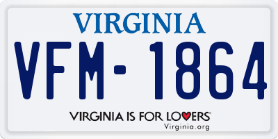 VA license plate VFM1864