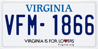 VA license plate VFM1866