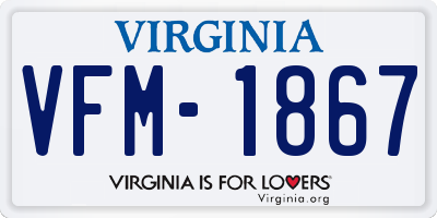 VA license plate VFM1867