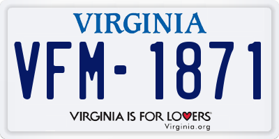 VA license plate VFM1871