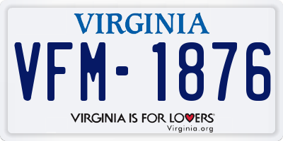 VA license plate VFM1876
