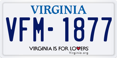 VA license plate VFM1877