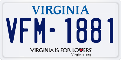 VA license plate VFM1881