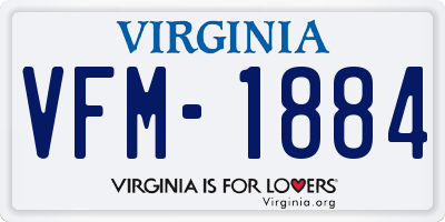 VA license plate VFM1884