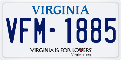 VA license plate VFM1885