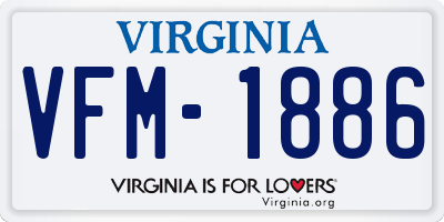 VA license plate VFM1886