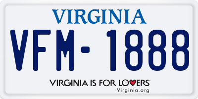 VA license plate VFM1888