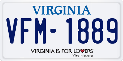 VA license plate VFM1889