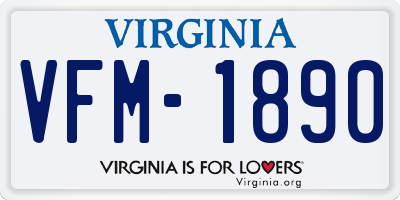 VA license plate VFM1890