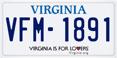 VA license plate VFM1891