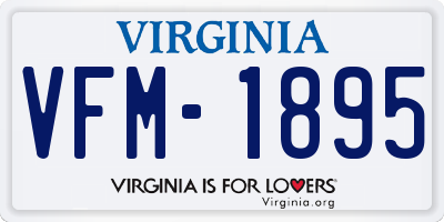 VA license plate VFM1895