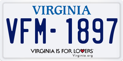 VA license plate VFM1897