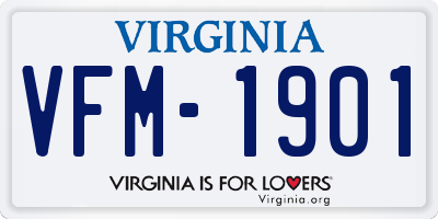 VA license plate VFM1901