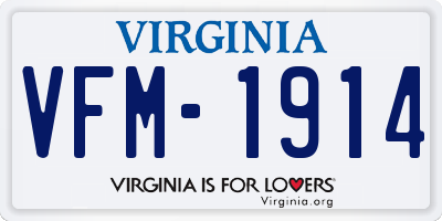 VA license plate VFM1914