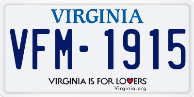 VA license plate VFM1915