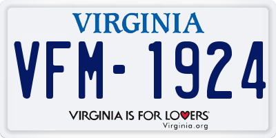 VA license plate VFM1924
