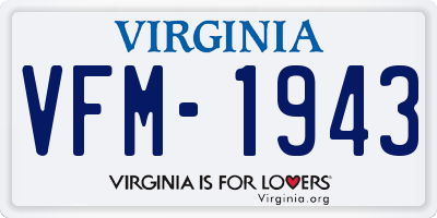 VA license plate VFM1943