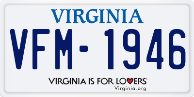 VA license plate VFM1946