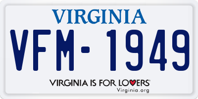 VA license plate VFM1949