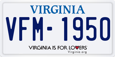 VA license plate VFM1950
